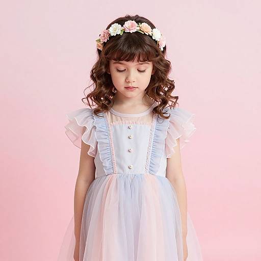 Shy Girl in Pastel Princess Outfit