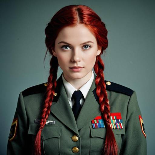 Realistic Military Uniform Girl Portrait