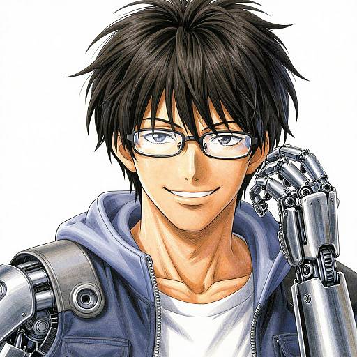 Cybernetic Japanese Man Portrait