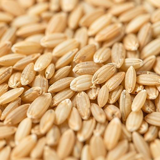 Macro Close-Up of Raw Rice Grains