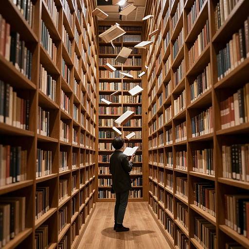 Floating Books in Vast Library