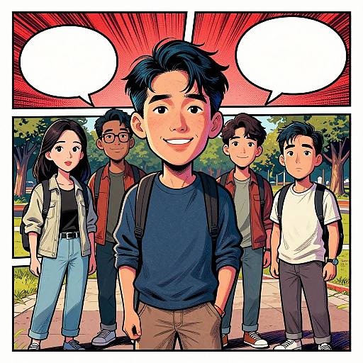 Comic Book Friends at Park