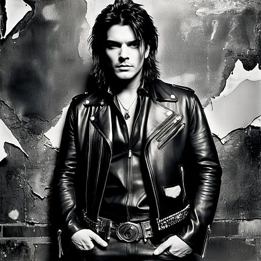 Charismatic Rock Musician Portrait in Detail Charismatic Rock Musician Portrait in Detail