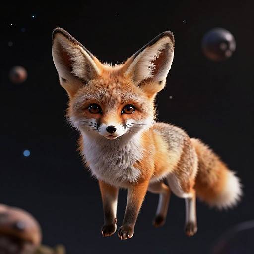Lifelike Fennec Fox in Space