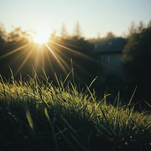 Sunlight on Grass at Sunrise