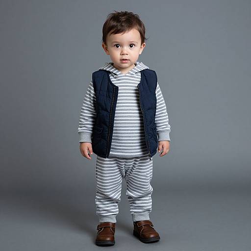 Toddler Steve in Striped Hoodie