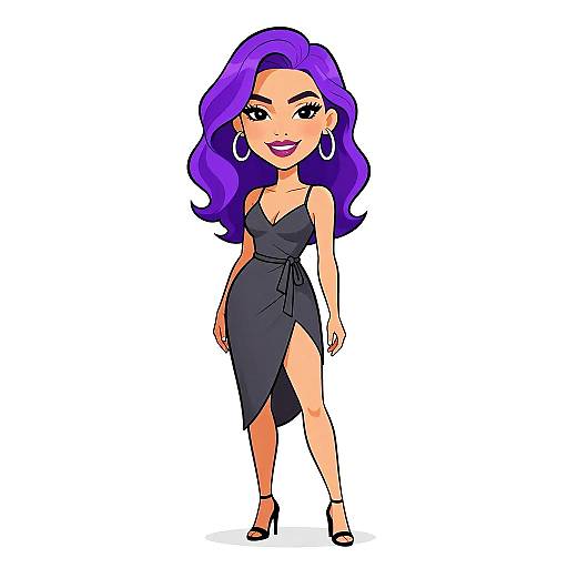 Smiling Woman in Charcoal Gray Dress