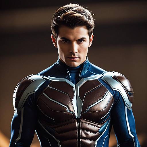 Man in Futuristic Superhero Bodysuit