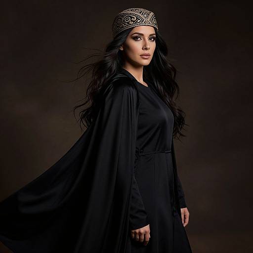 Mystical Woman in Elegant Traditional Attire