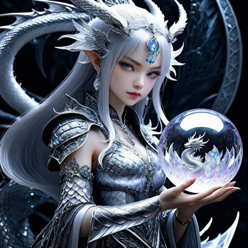 Stunning Dragon-Girl in Dark Fantasy