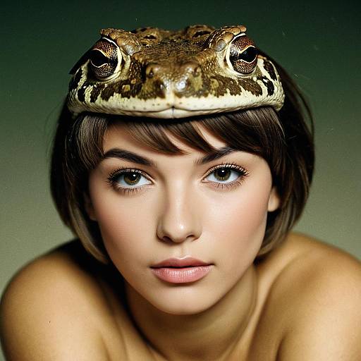 Woman Wearing Toad Hat