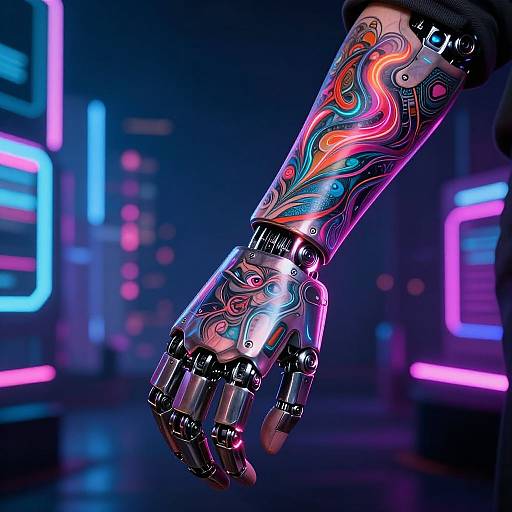 Futuristic AI-Designed Tattoo Arm