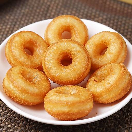 Close-up of Crispy Golden Doughnuts