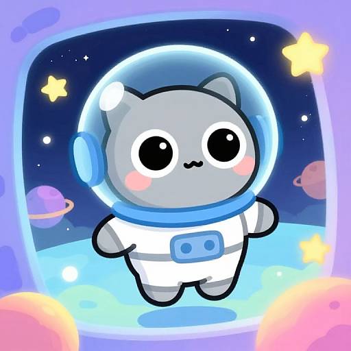 Chibi Gray Alien in Space Suit