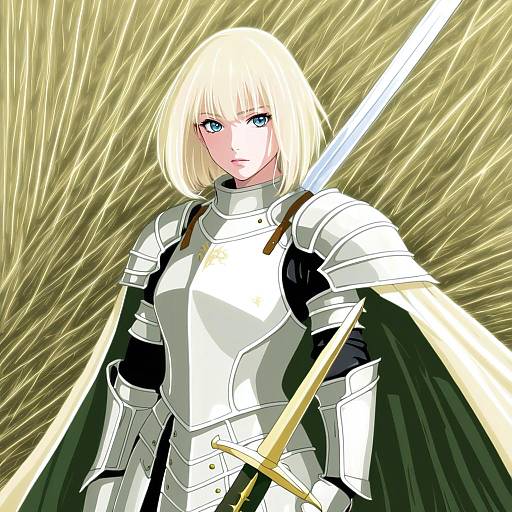 Illustration of Clare (claymore), claymore (series) in the style of 49s-aragon