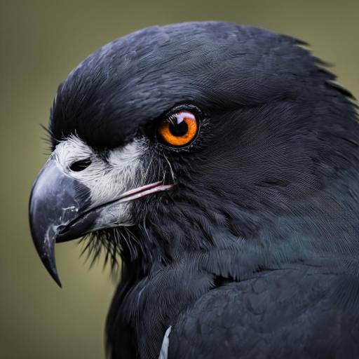 Solo Bird with Black Eyes and Beak