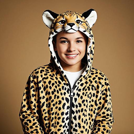 Boy in Cheetah Costume Hoodie
