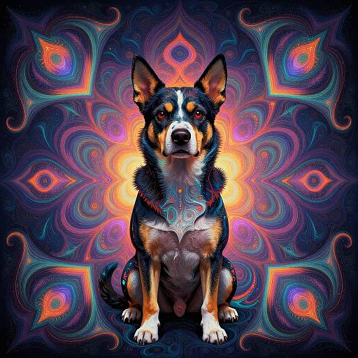 Psychedelic Mystical Canine Art