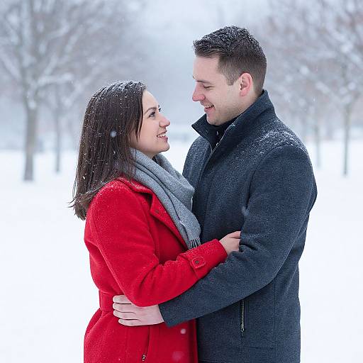Joyful Winter Couple Engagement Session