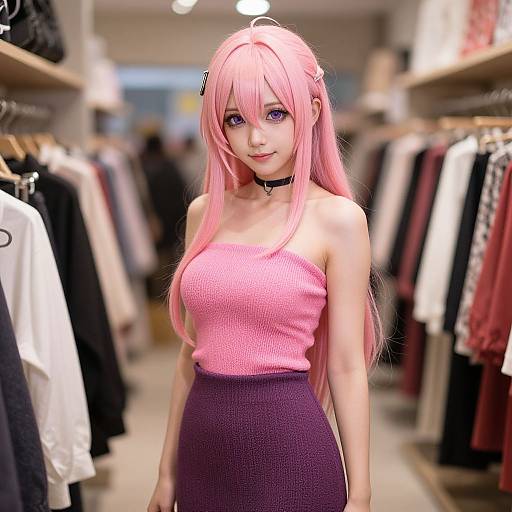 Photorealistic Young Girl in Fashion Store