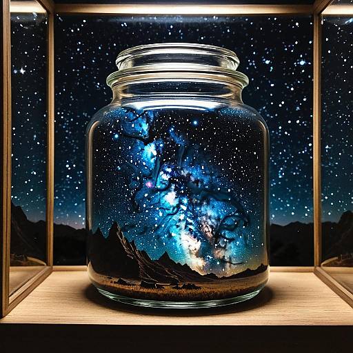 Mystical Jar Floating with the Milky Way