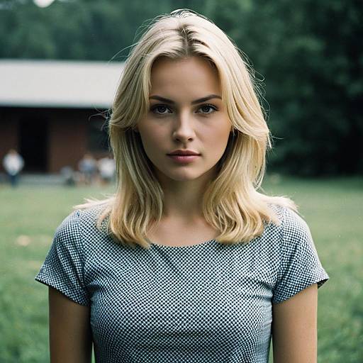 Realistic Blonde Female in Outdoor Setting