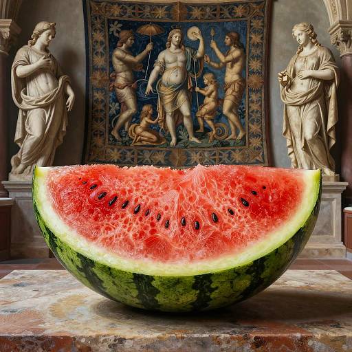 Renaissance Watermelon Painting Scene
