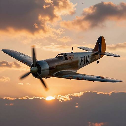 Vintage Fighter Aircraft Aerial Battle