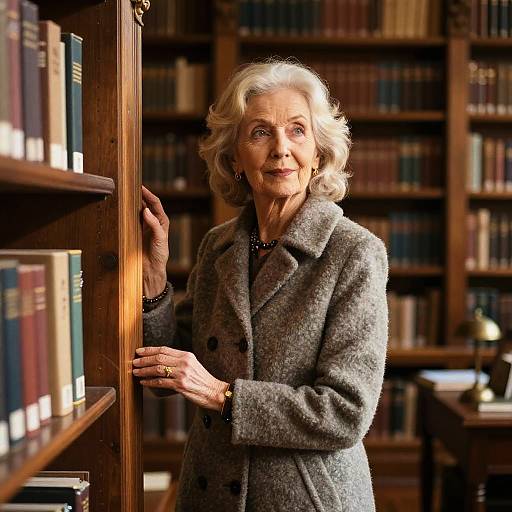 Elderly Woman with Peekaboo Color Hairstyle