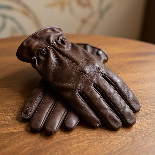 Elegant Leather Gloves Close-Up