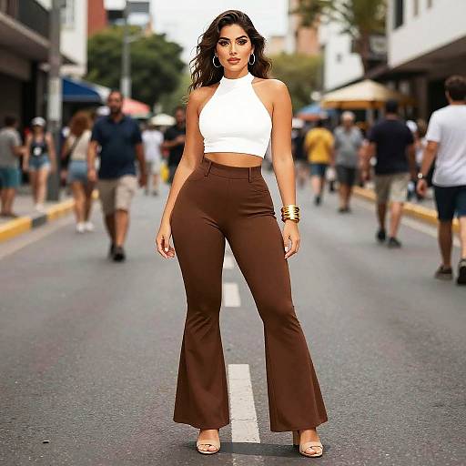 Whimsical Pear-Shaped Woman at Parade