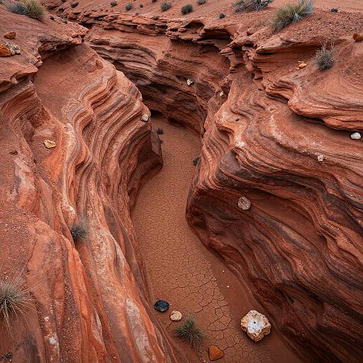 Ancient Desert Graben Canyon Close-Up