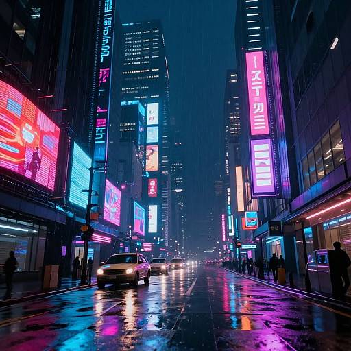 Neon Cyberpunk Rainy Cityscape