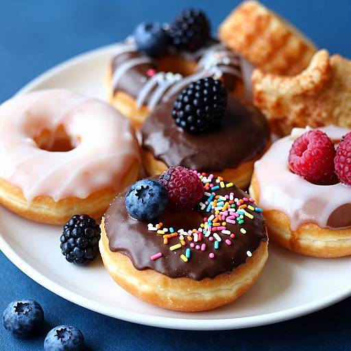 Assorted Decorated Donuts Close-Up