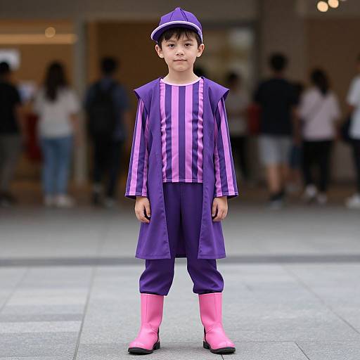 Purple Pie Man Costume Character