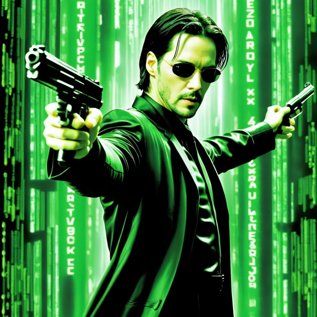 Detailed Movie Poster of The Matrix