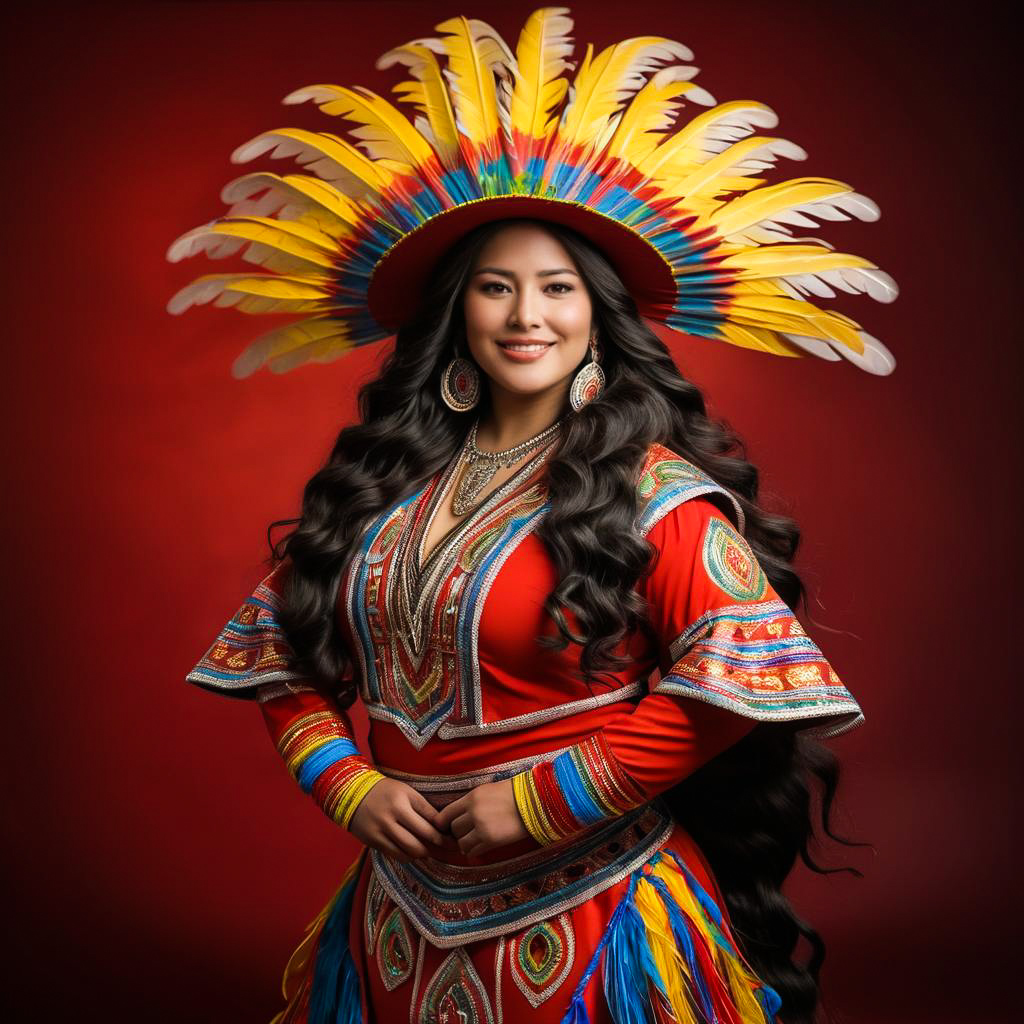 Proud Andean Dancer in Vibrant Costume