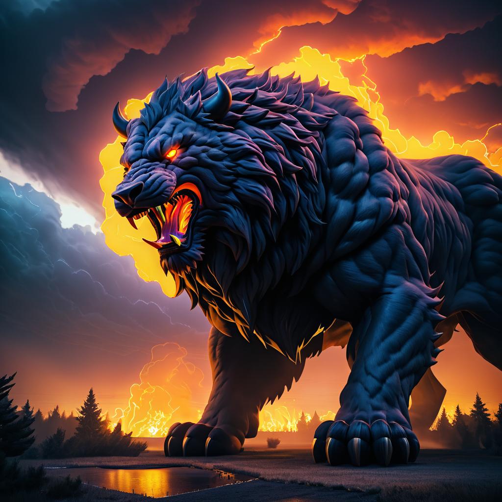 Epic Digital Painting of a Giant Beast