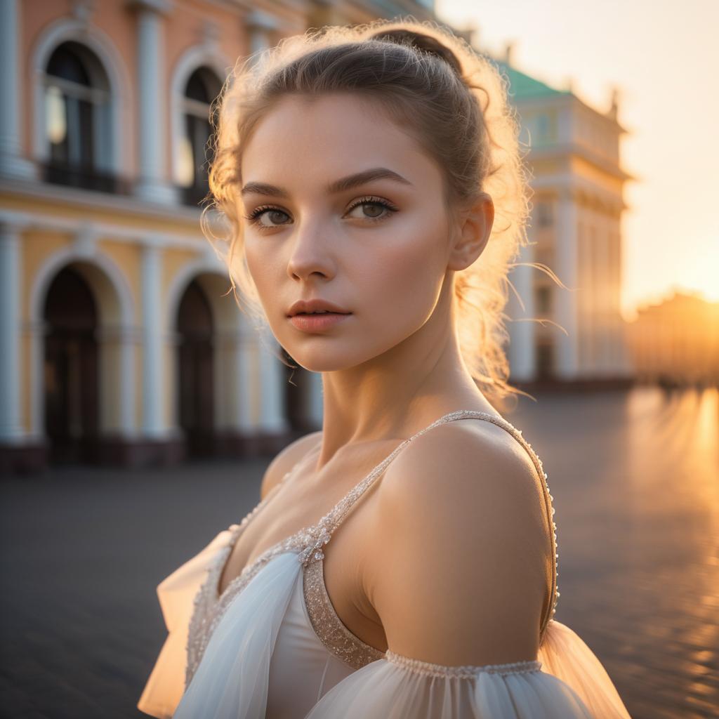 Stunning Ballerina Portrait at Sunset