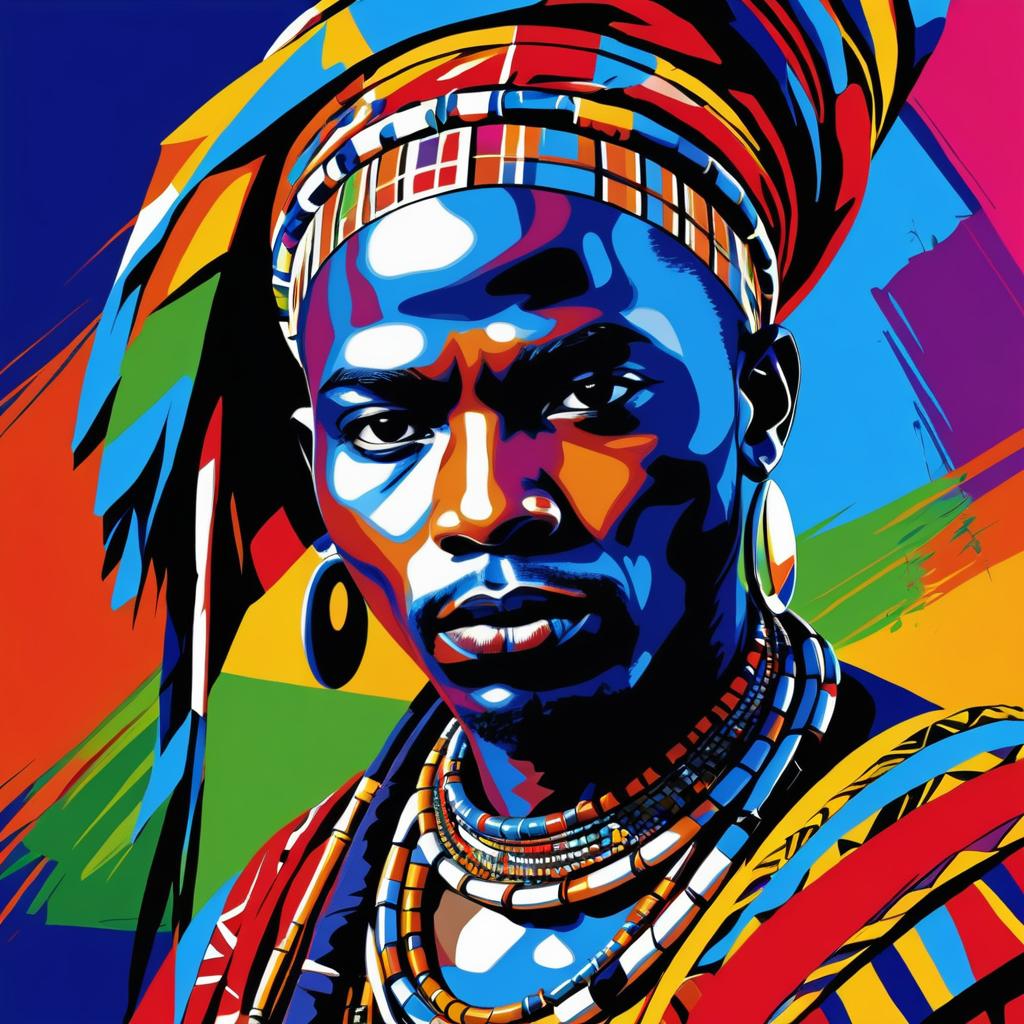 Vibrant Maasai Warrior Portrait Series