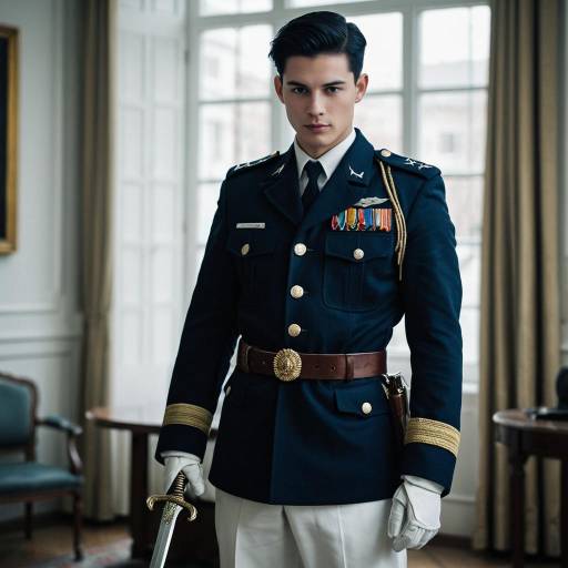 Realistic Male in Military Costume Portrait