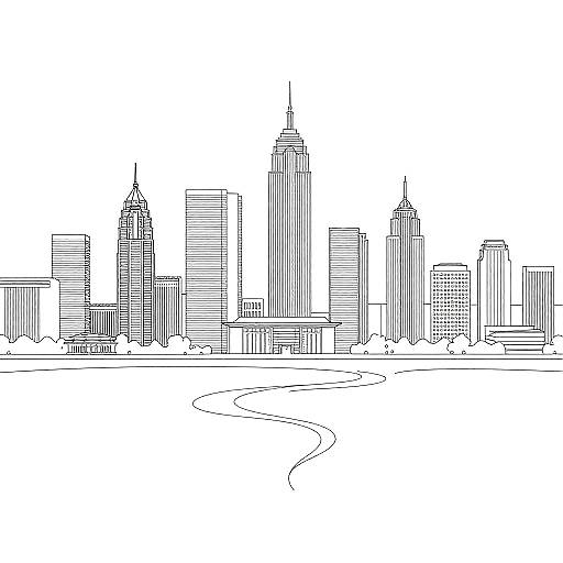 Continuous Line Art Cityscapes