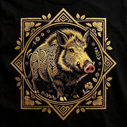 Slavic Mossy Boar T-Shirt Design