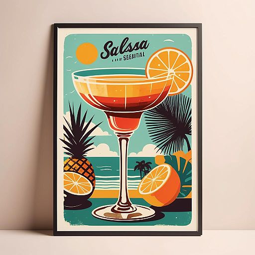 Vintage Tropical Salsa Poster Design