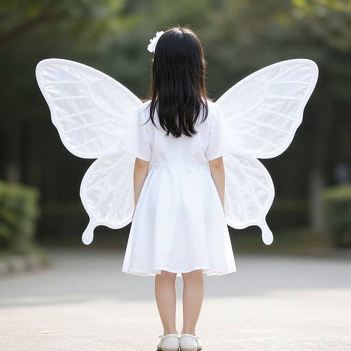 White Butterfly Wings Costume for Girls