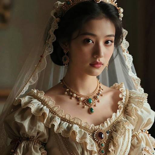 Realistic 3D Princess in Frilled Dress