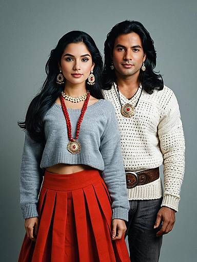 Modern Couple Wearing Traditional Jewelry