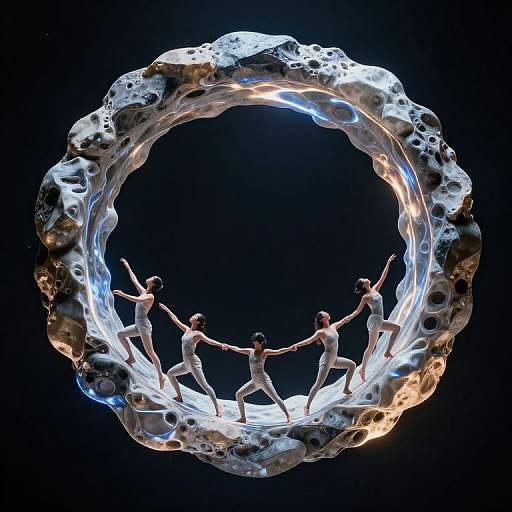 Dancers Beneath Celestial Molten Ring