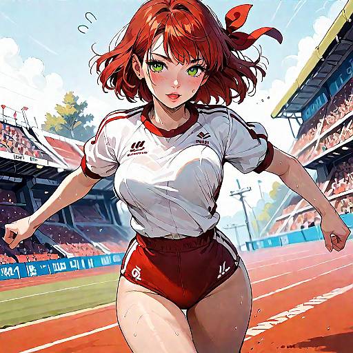 Anime Girl Marathon Running Pinup