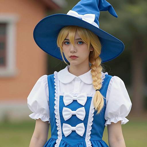 Enchanting Blue Witch Costume Photography